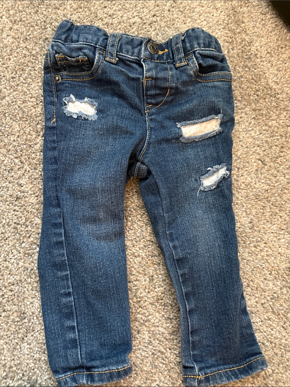 Cat & Jack Dark Blue Distressed Skinny Jeans